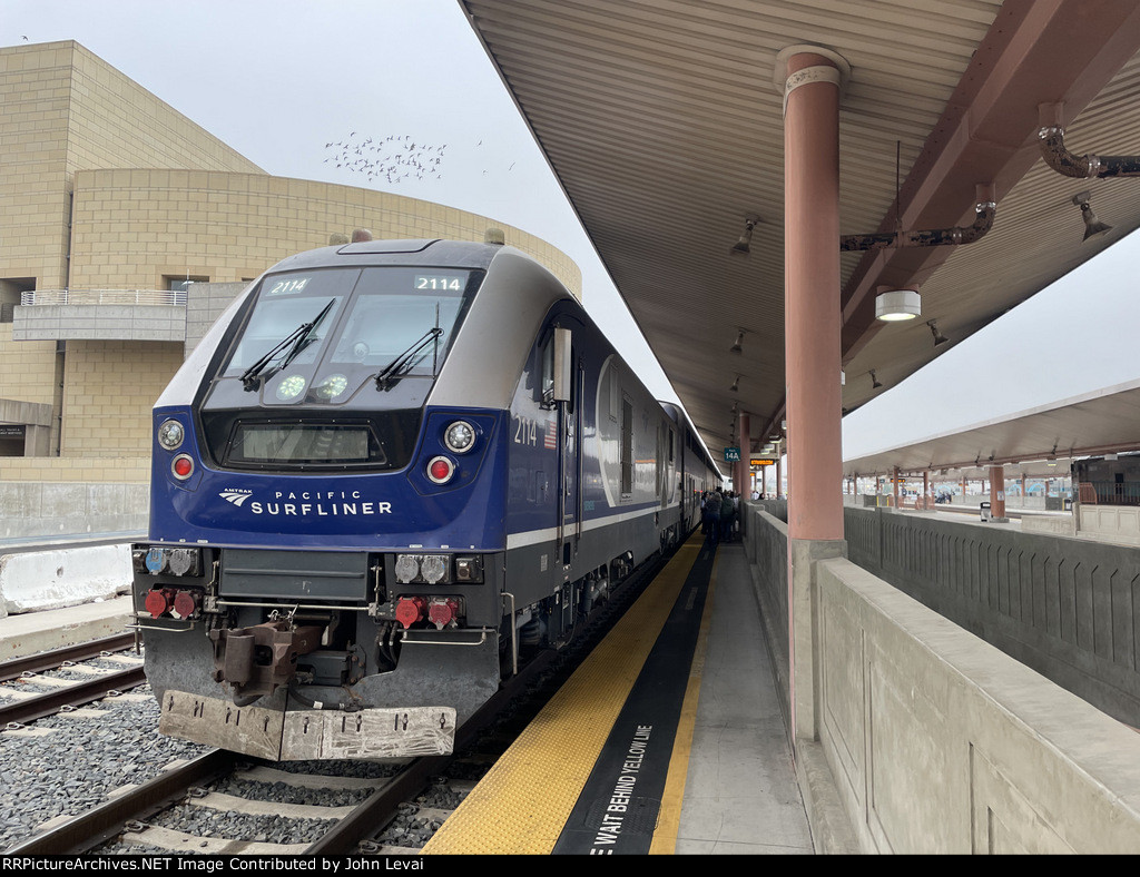 Amtrak Pacific Surfliner Train # 765 with SC-44 locomotive # 2114 in the lead